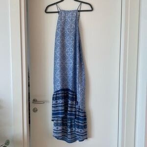 Blue maxi dress.